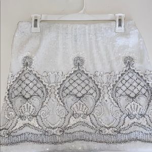 white sequin skirt size M